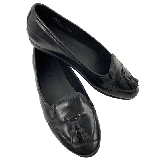 Aerosoles Brooks Black Tassel Loafers Ballet Flats Size 8.5 New - Picture 5 of 12